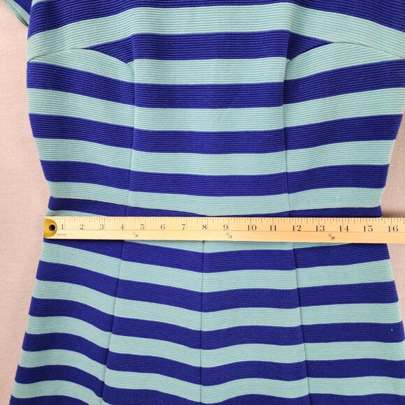 Boden Striped Fit & Flare Knit Dress – Navy & Turquoise - Picture 6 of 10